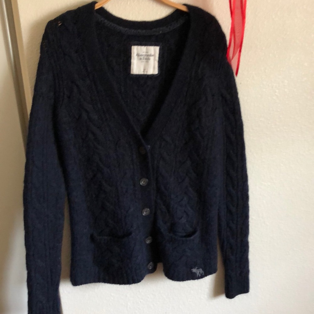 A&F navy blue cardigan